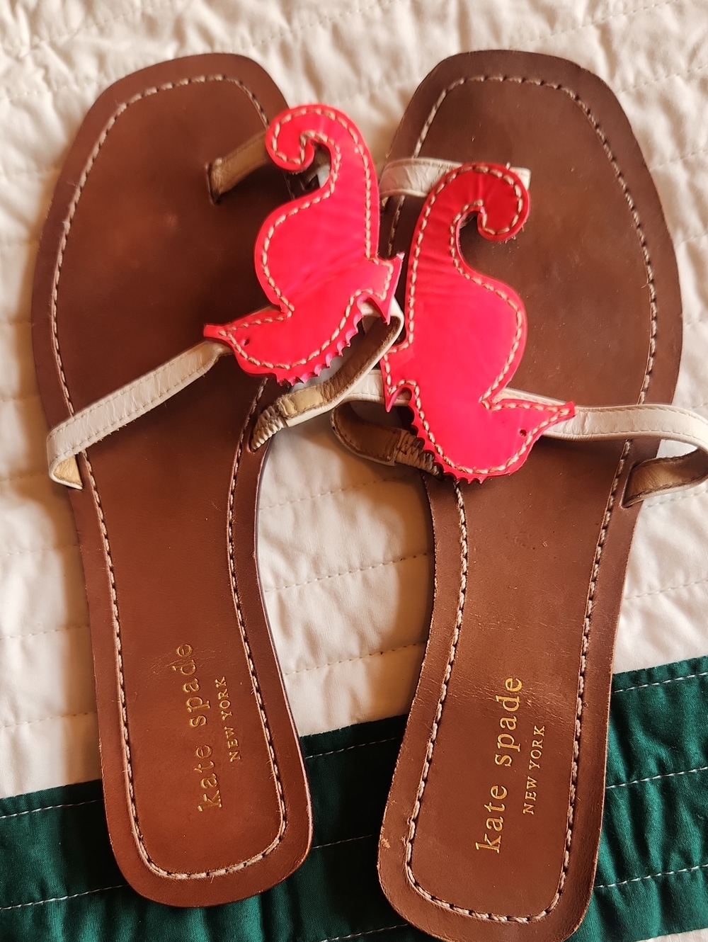 Kate Spade Neon Pink  Seahorse Sandals 7.5